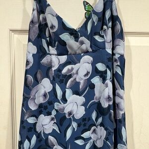 Floral Blue and Gray Dress